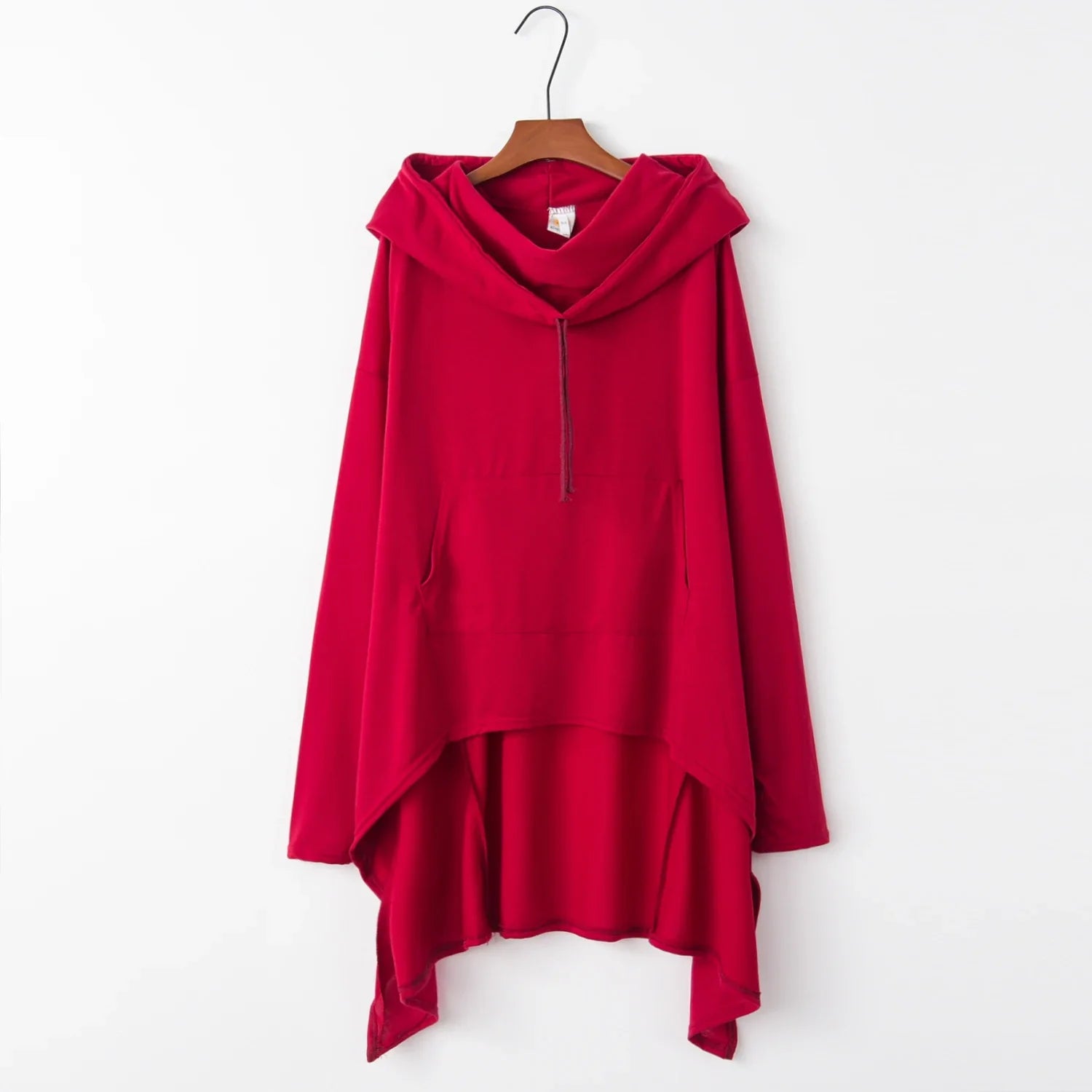 Women's Oversized Solid Hoodie — Loose Fit, Pockets, Autumn/Winter