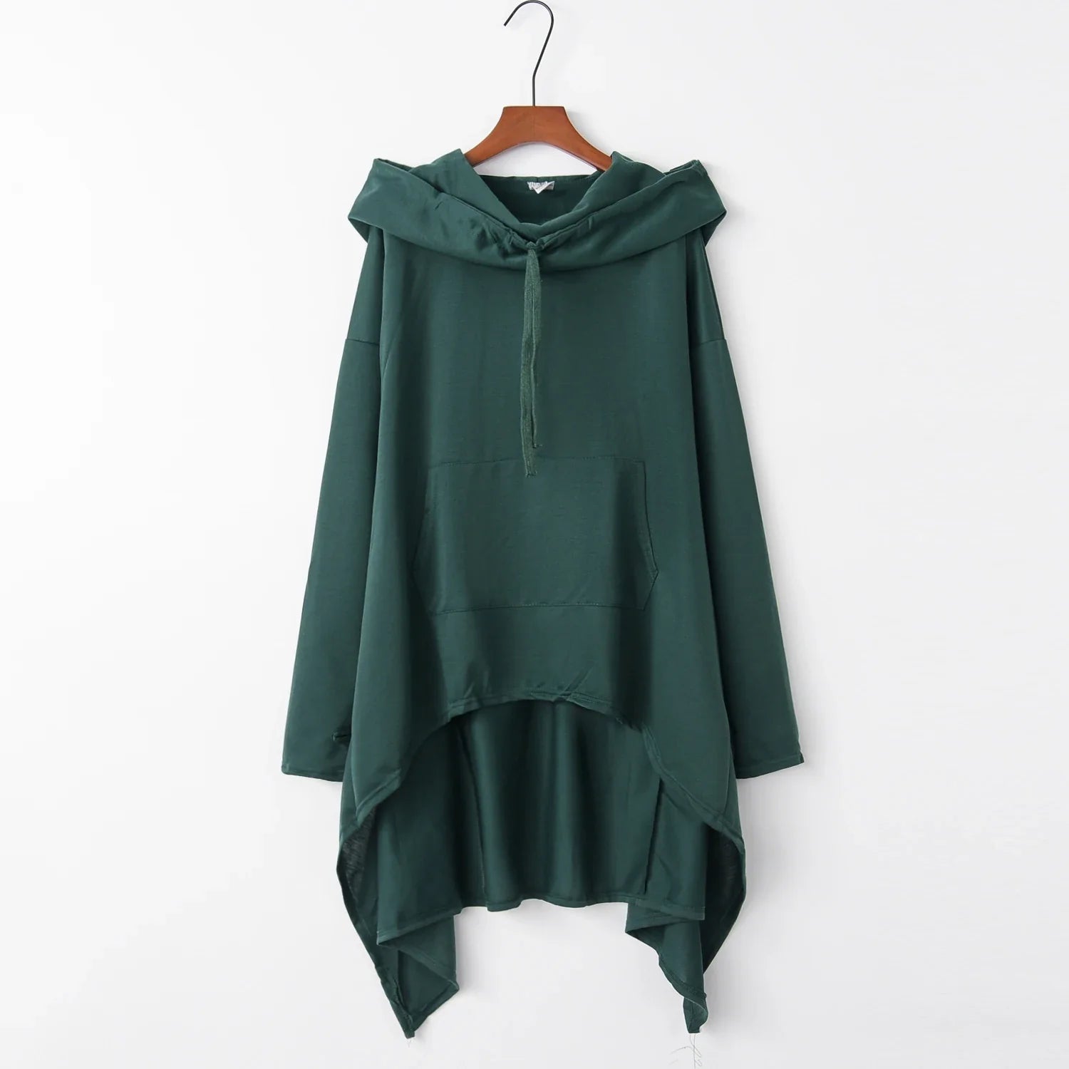 Women's Oversized Solid Hoodie — Loose Fit, Pockets, Autumn/Winter