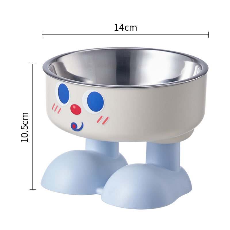 Cute Face Elevated Pet Bowl