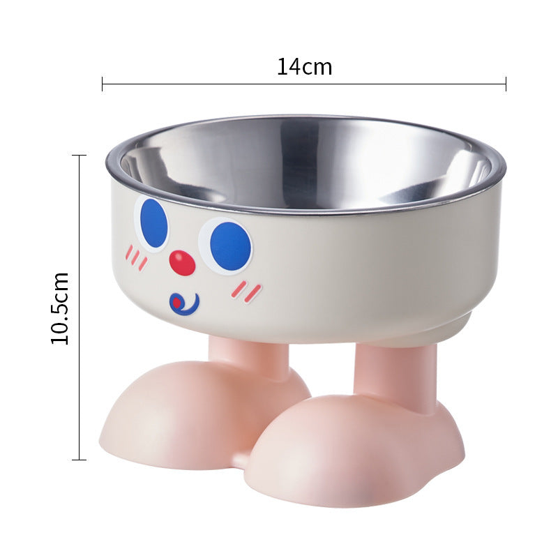 Cute Face Elevated Pet Bowl