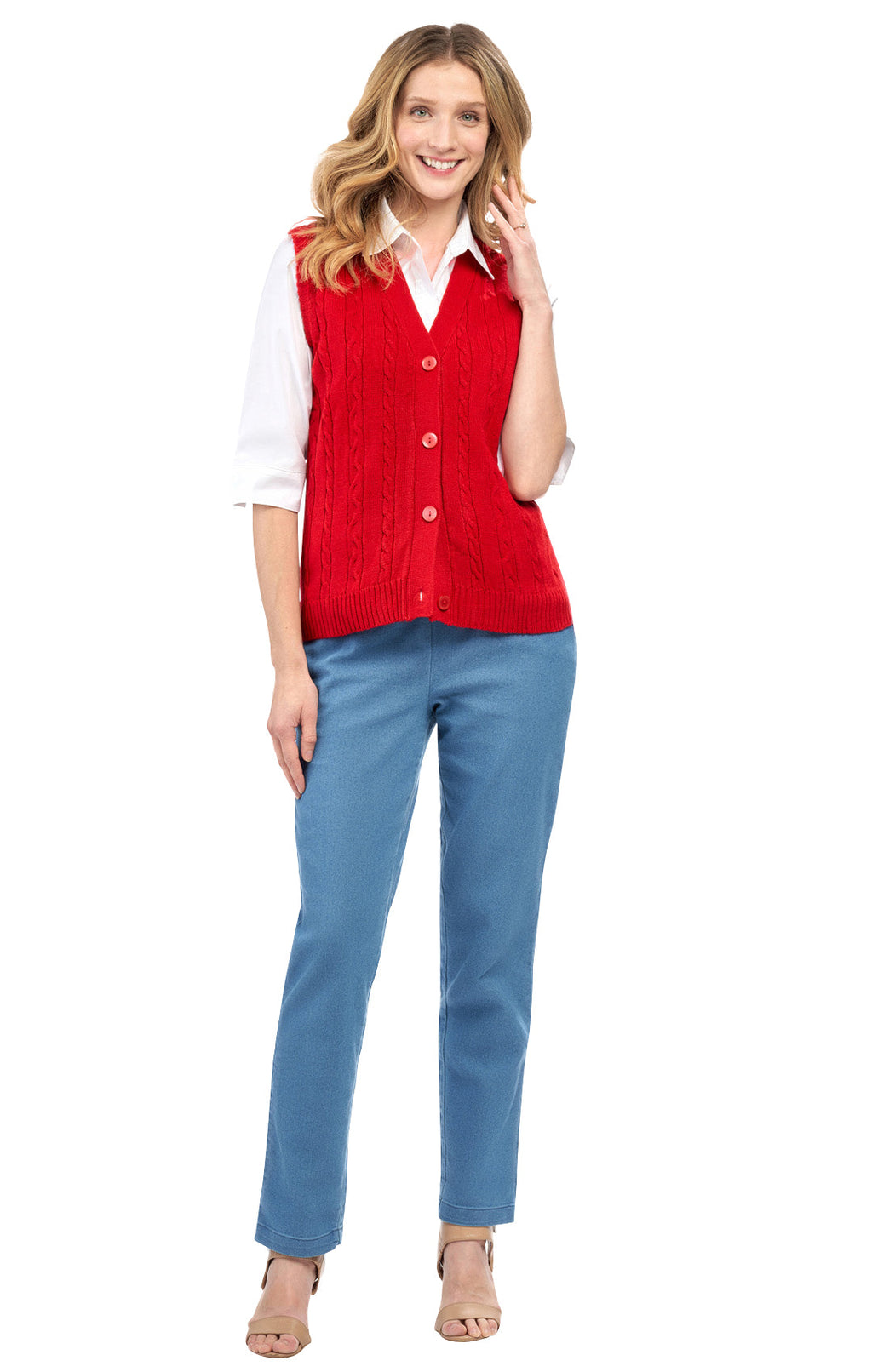 Womens Button Front Sweater Vest