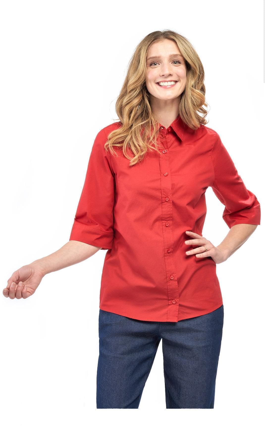 Women Button Down Collared Shirt