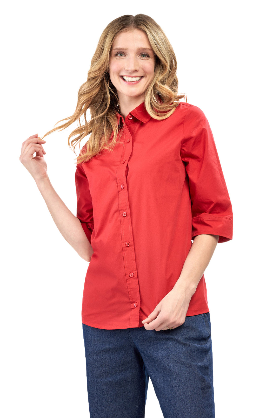 Women Button Down Collared Shirt
