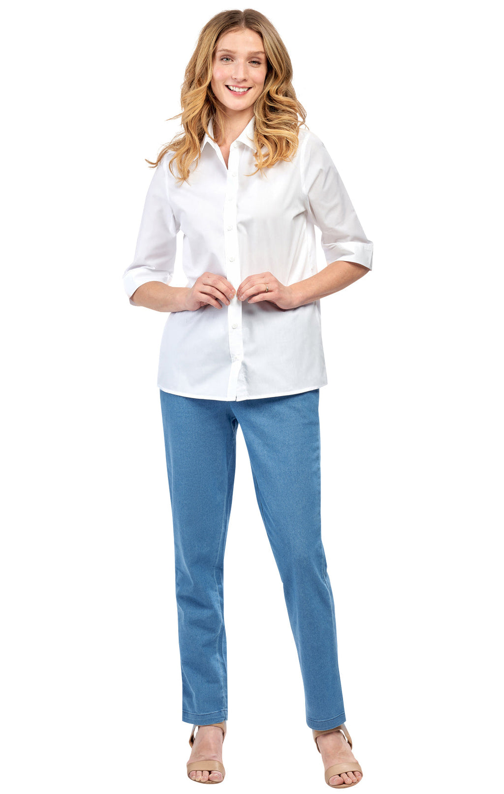 Women Button Down Collared Shirt
