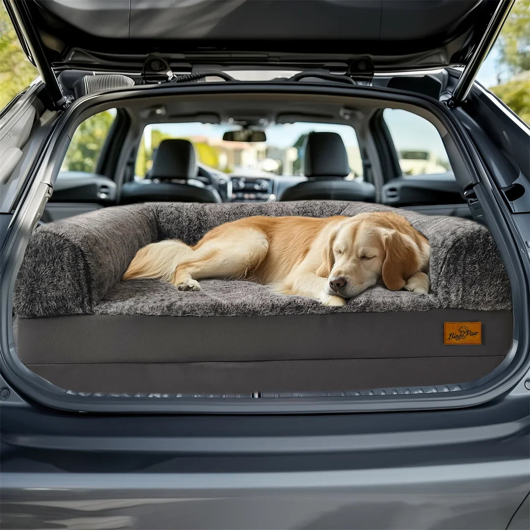 Dog Bed Foldable Calming Pet Dog Bed Plush Cover Orthopedic