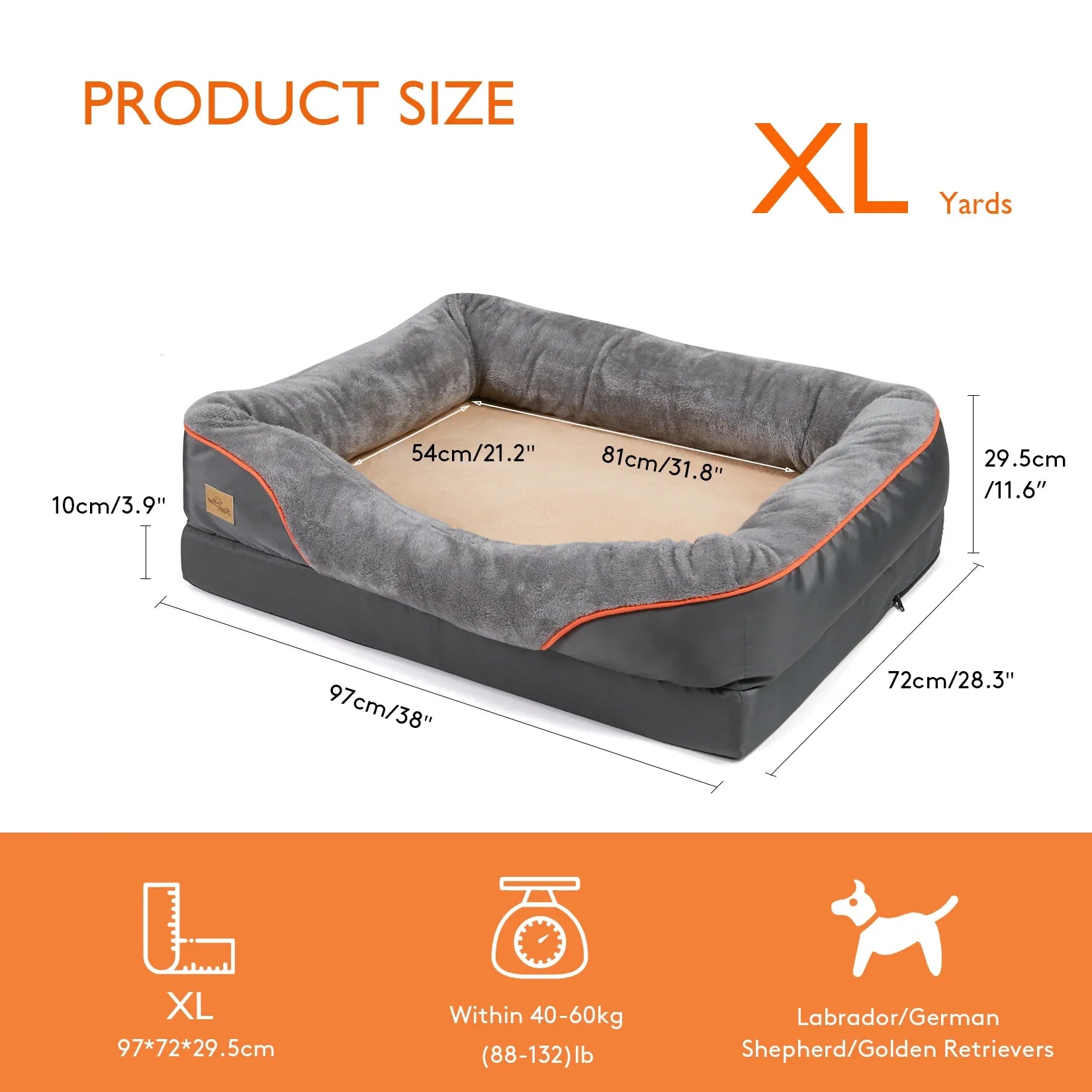 Large Dog Bed Soft Comfortable Anti Allergy Warm Fleece Removable Washable Waterproof
