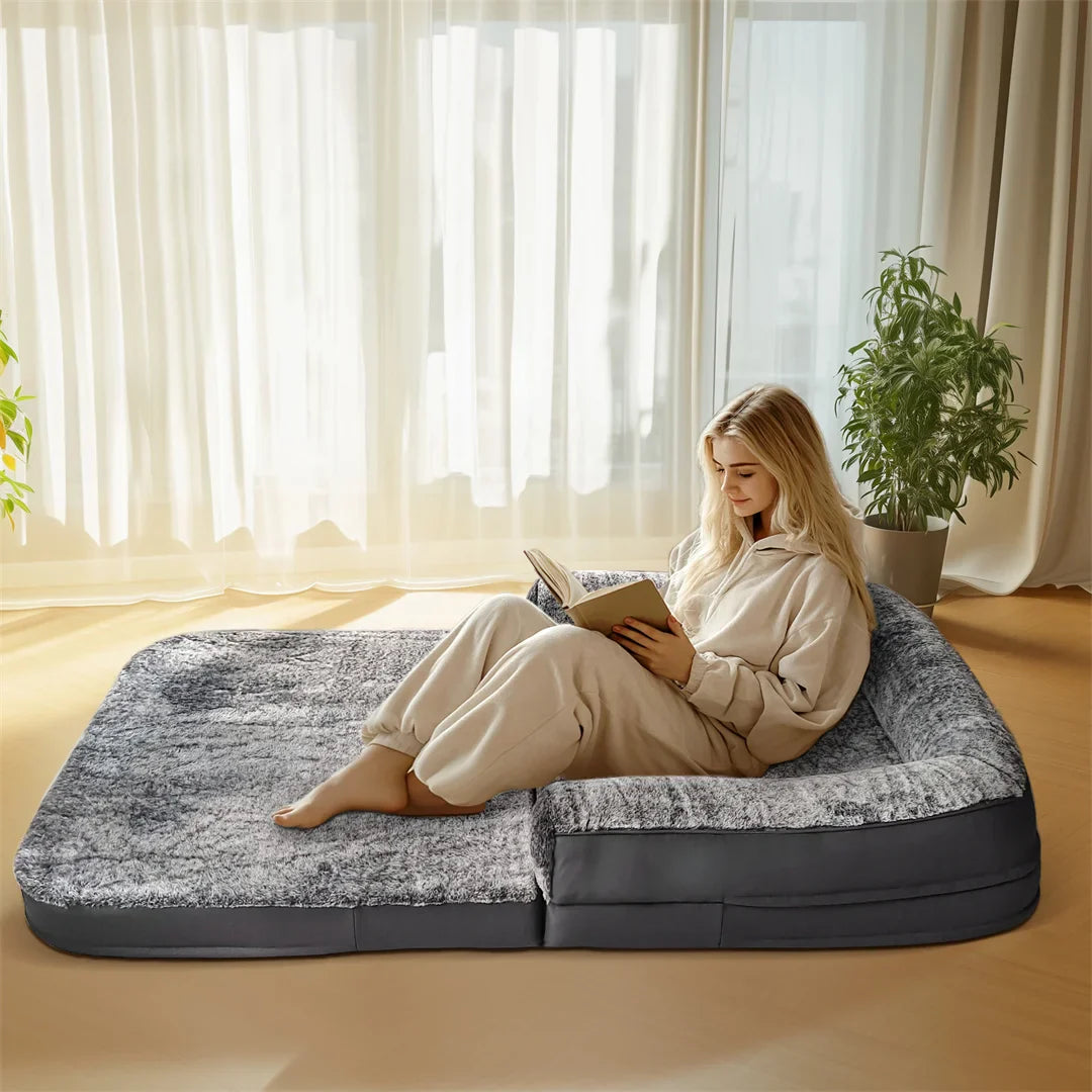 Dog Bed Foldable Calming Pet Dog Bed Plush Cover Orthopedic