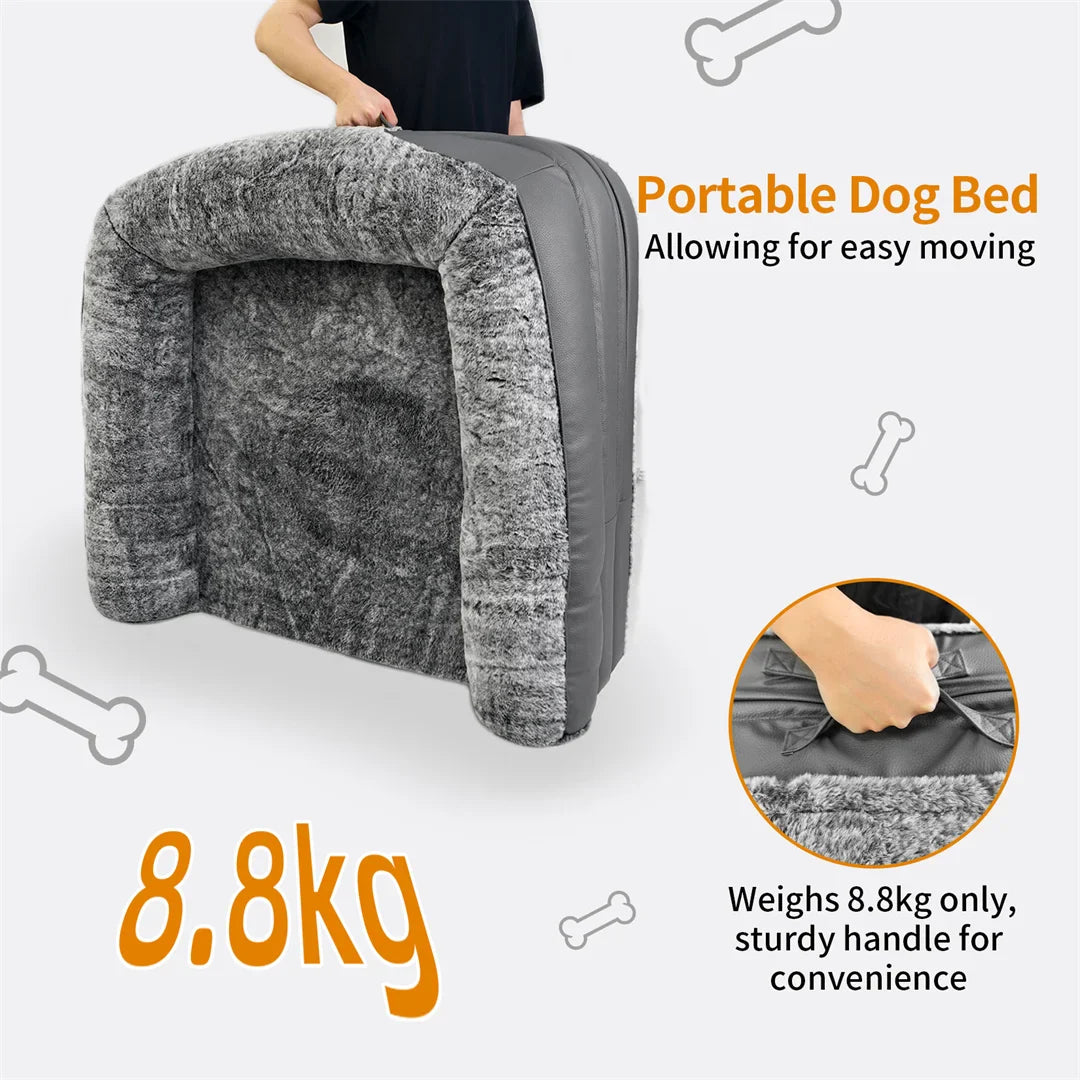 Dog Bed Foldable Calming Pet Dog Bed Plush Cover Orthopedic