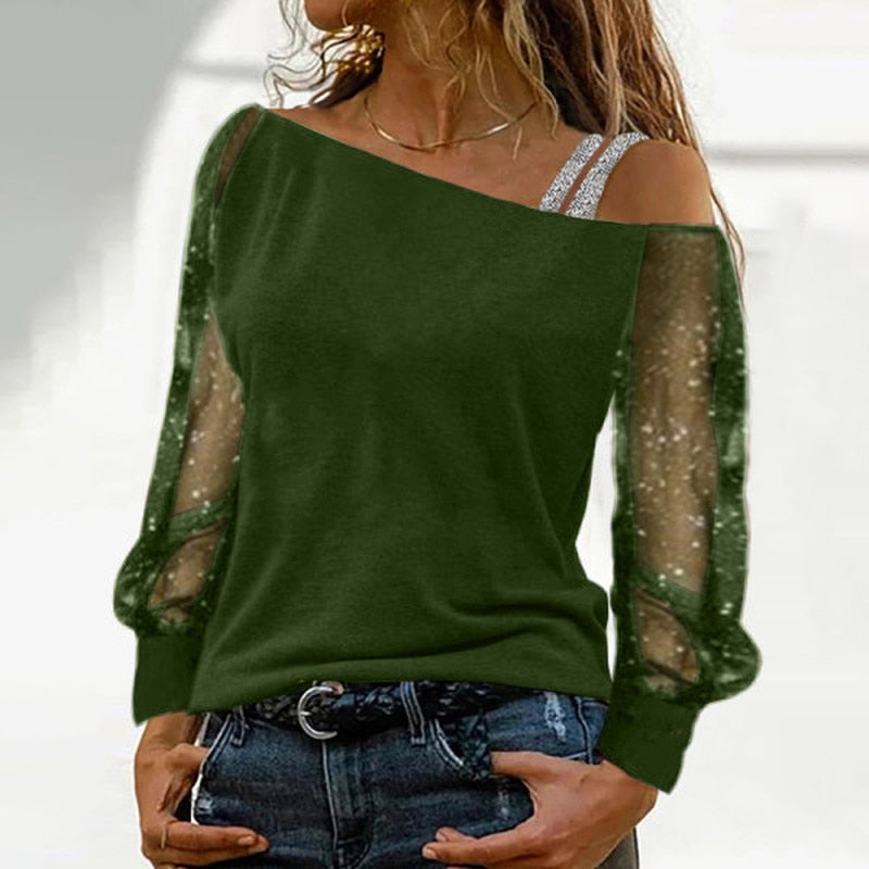 Woman Off Shoulder Casual T-shirt