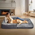 Dog Bed Foldable Calming Pet Dog Bed Plush Cover Orthopedic