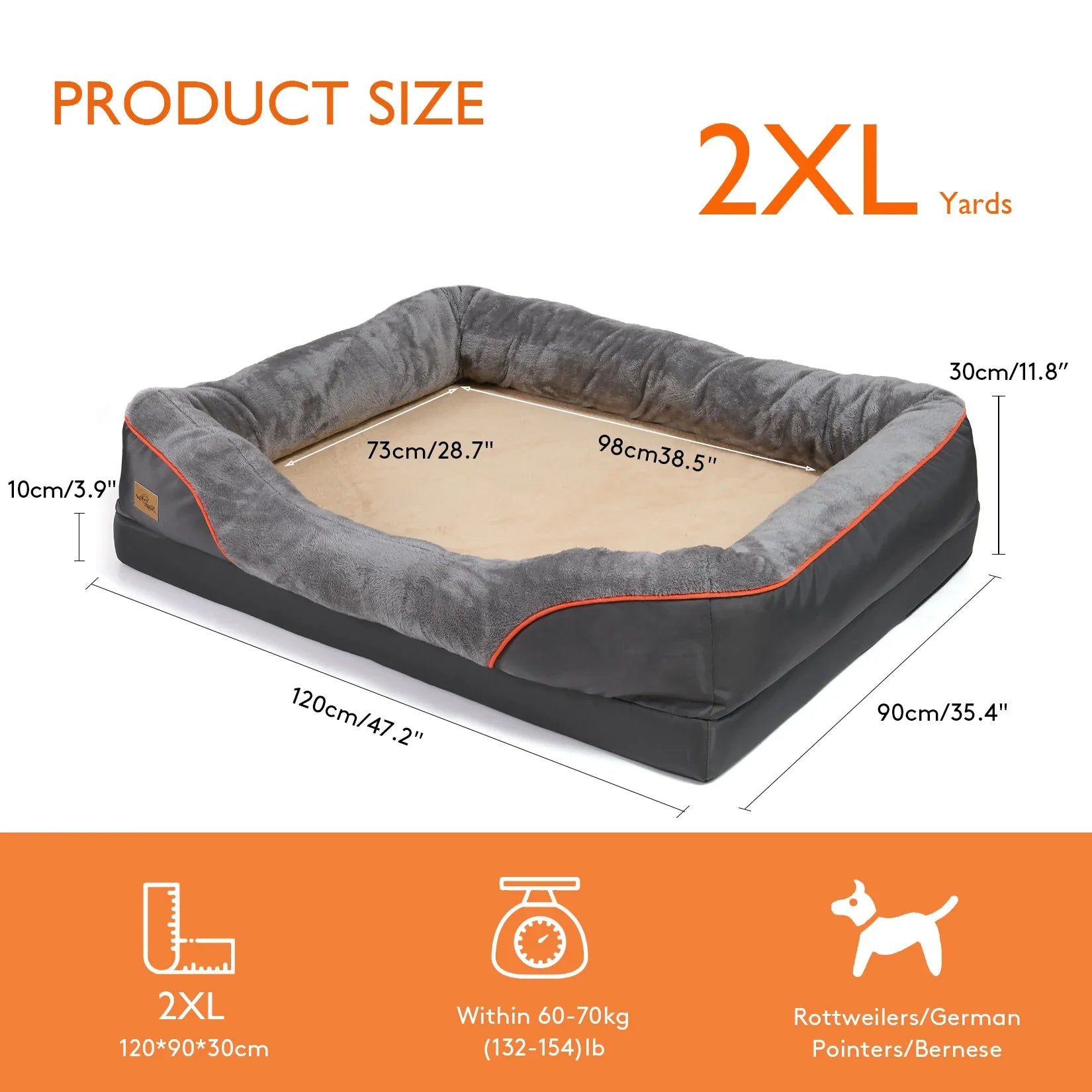 Large Dog Bed Soft Comfortable Anti Allergy Warm Fleece Removable Washable Waterproof