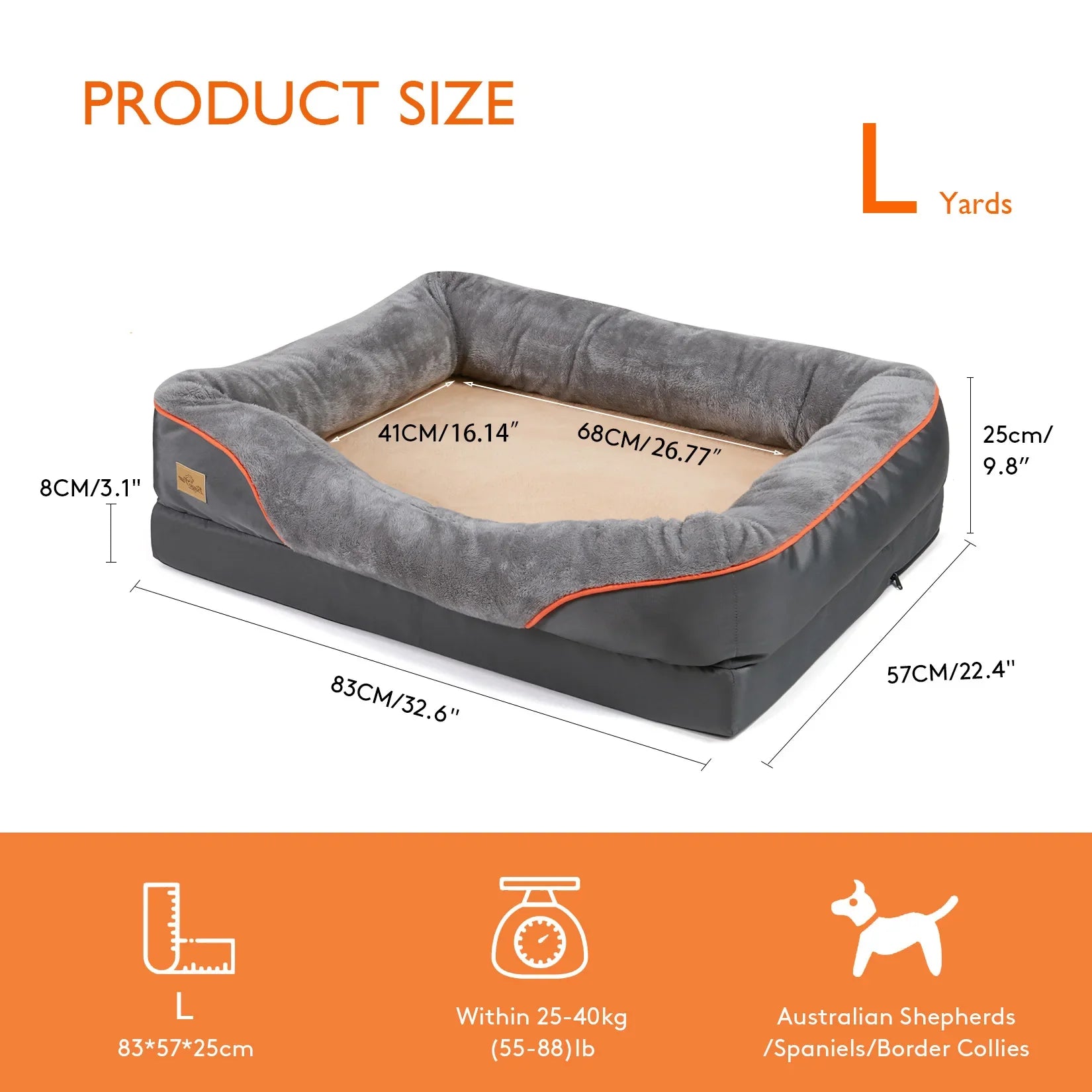 Large Dog Bed Soft Comfortable Anti Allergy Warm Fleece Removable Washable Waterproof