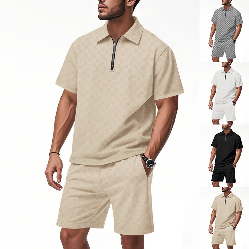 Summer Men's Loose Casual Two-Piece Set – Short Sleeve Top & Shorts