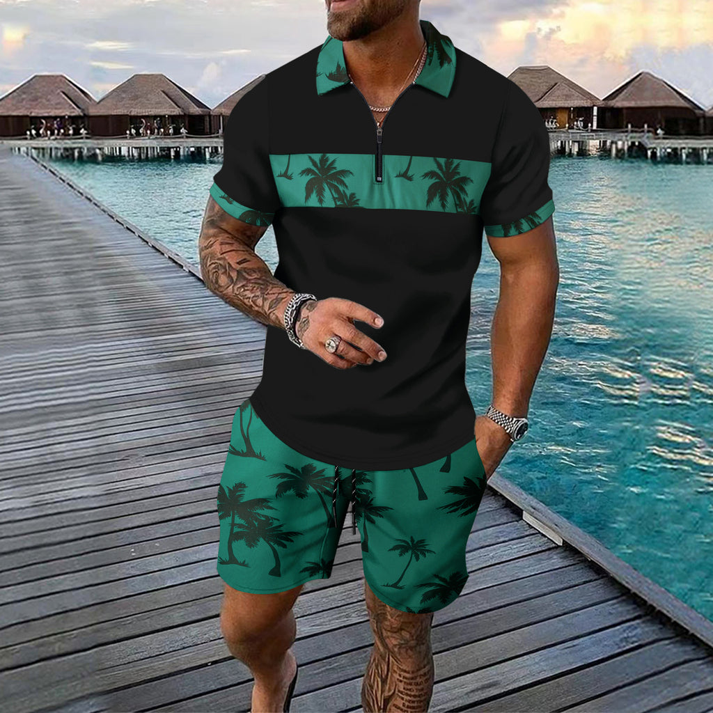 Men's Summer Leisure Two-Piece Set – Top & Shorts