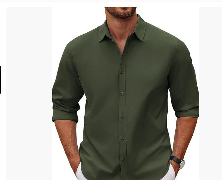 Men's Long-Sleeve Lapel Shirt – American Retro Loose Fit Cardigan