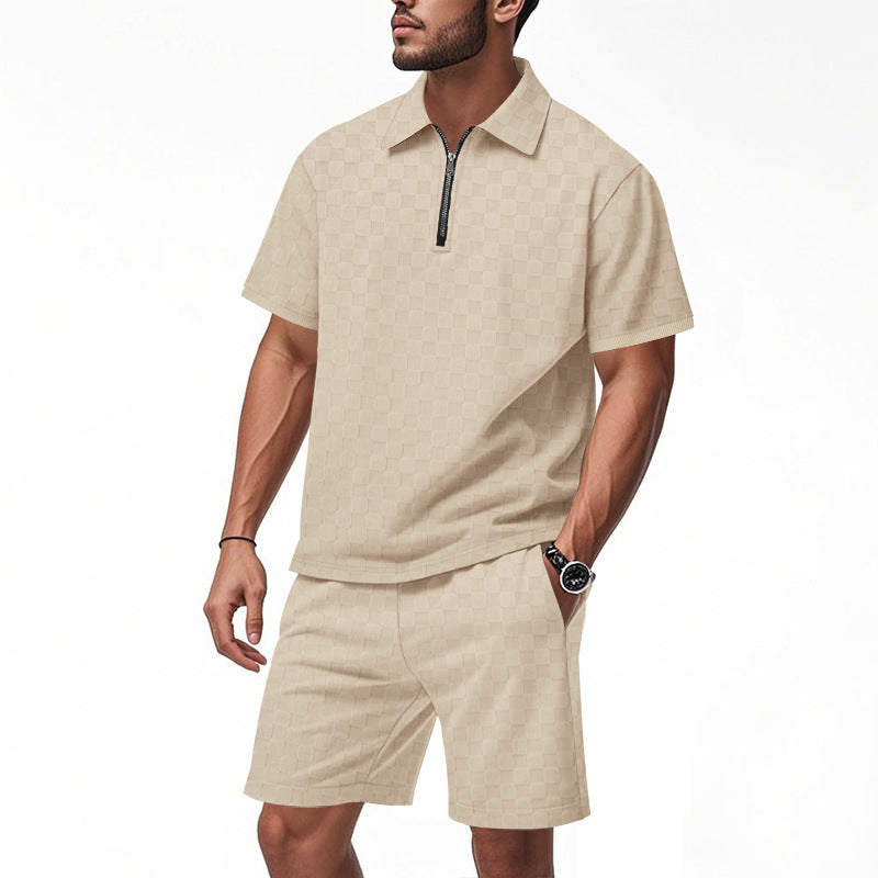 Summer Men's Loose Casual Two-Piece Set – Short Sleeve Top & Shorts