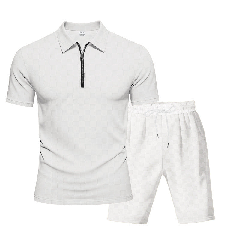 Summer Men's Loose Casual Two-Piece Set – Short Sleeve Top & Shorts