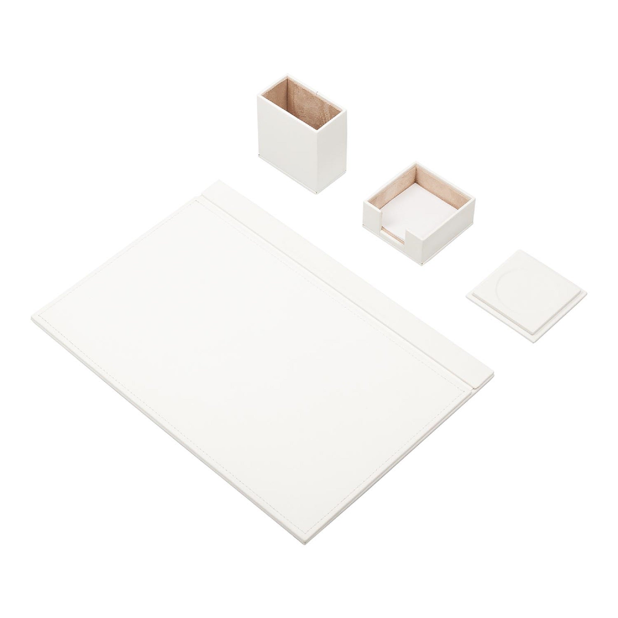 MOOG Leather Desk Set-4 Accessories- Orange - 4 PCS .