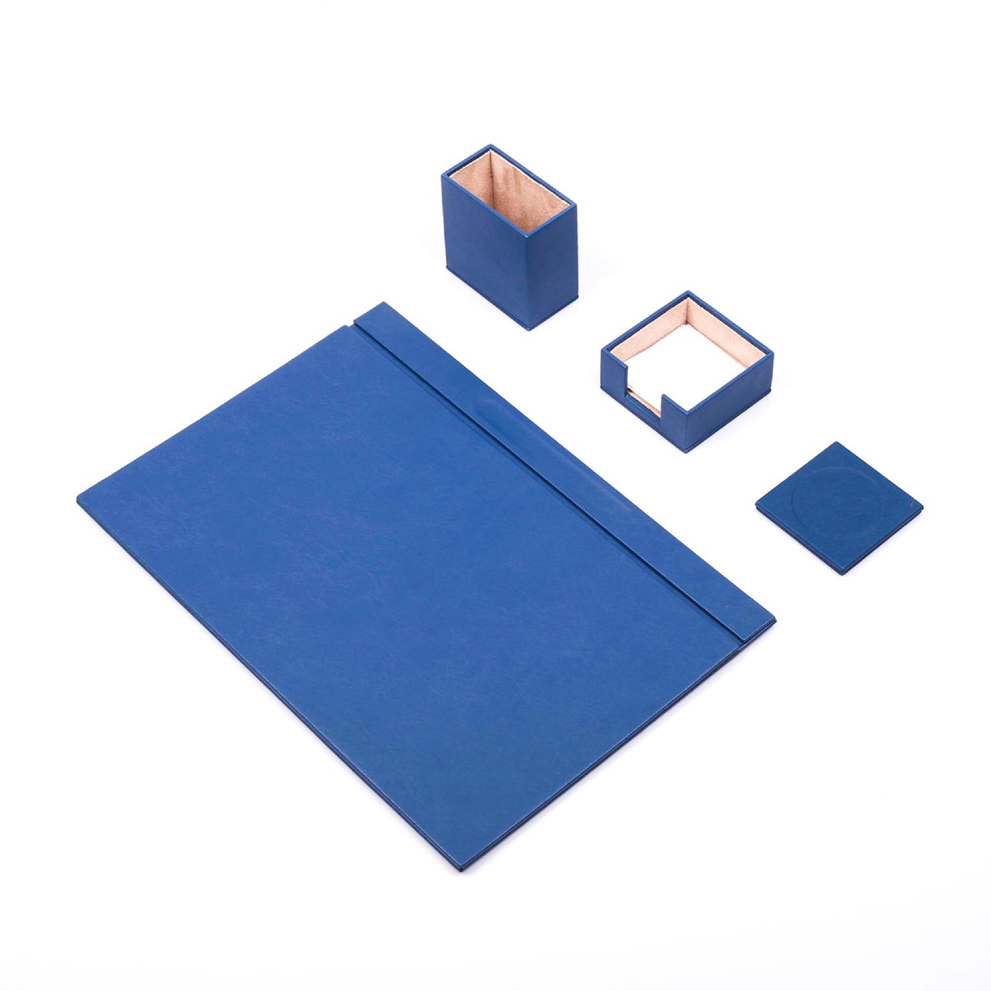 MOOG Leather Desk Set-4 Accessories- Orange - 4 PCS .