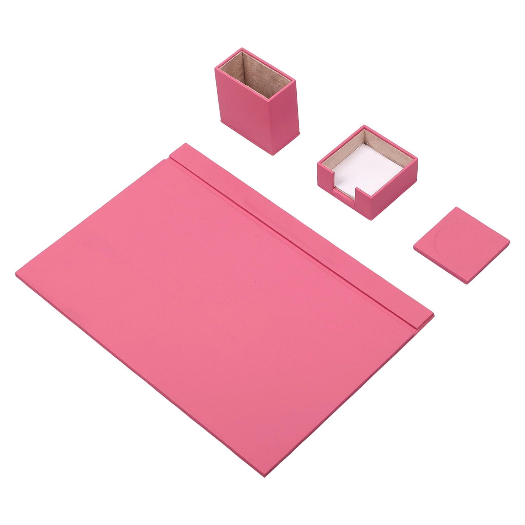 MOOG Leather Desk Set-4 Accessories- Orange - 4 PCS .