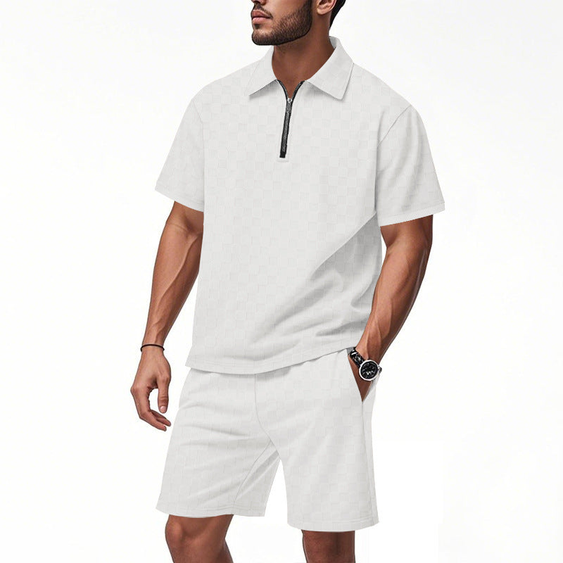 Summer Men's Loose Casual Two-Piece Set – Short Sleeve Top & Shorts