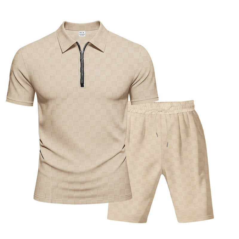Summer Men's Loose Casual Two-Piece Set – Short Sleeve Top & Shorts