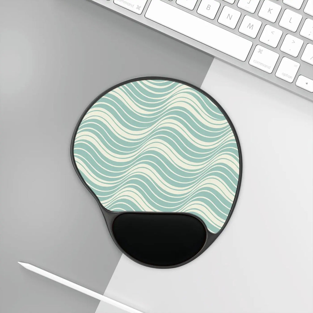 Wave Pattern Mouse Pad with Wrist Rest