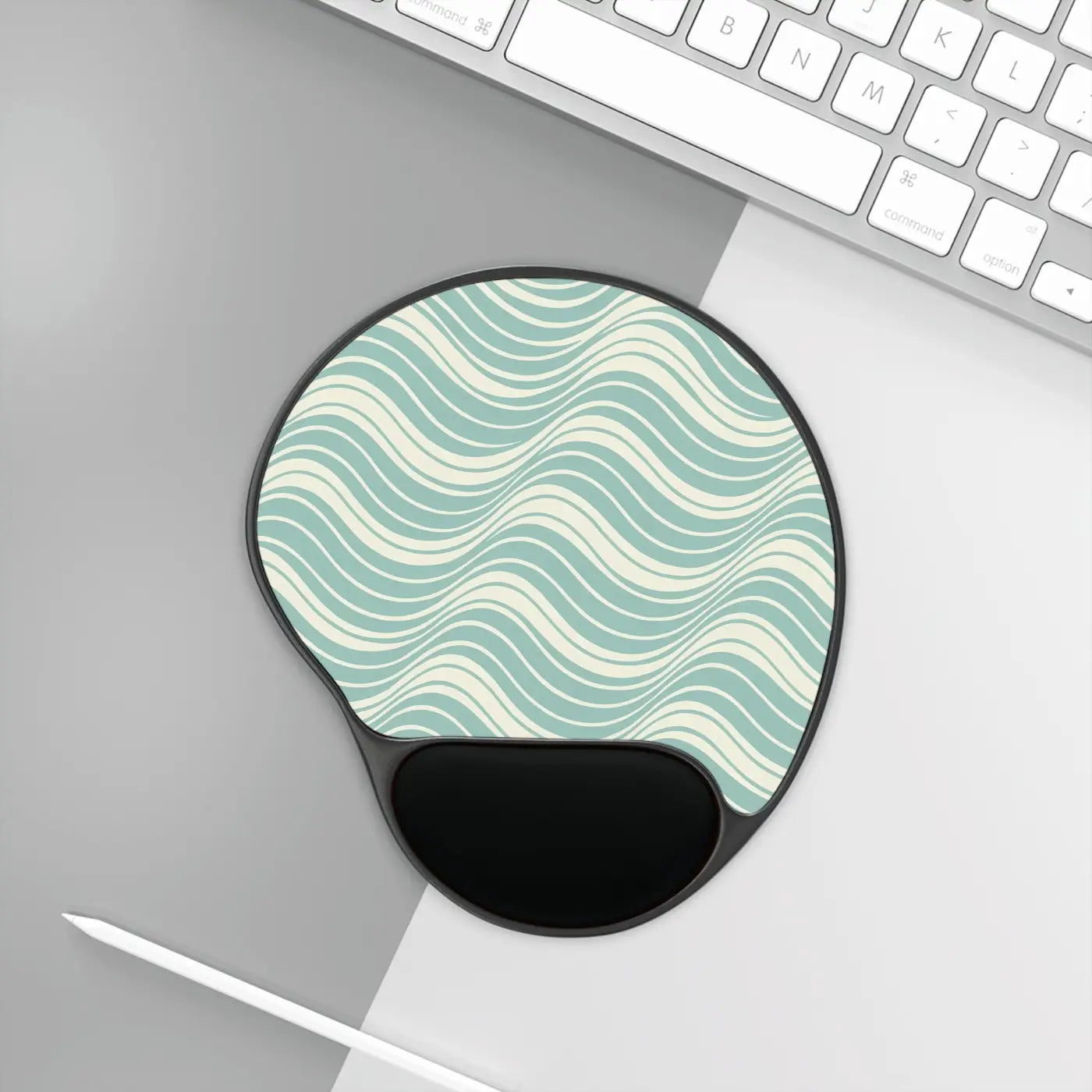 Wave Pattern Mouse Pad with Wrist Rest