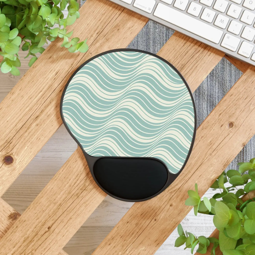 Wave Pattern Mouse Pad with Wrist Rest