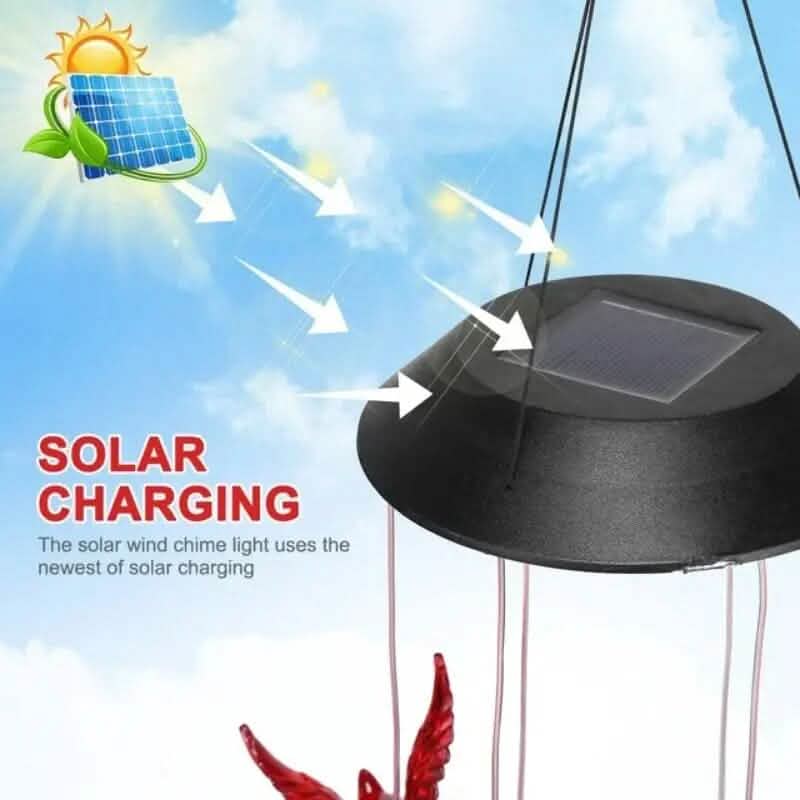 Flaming Bird Wind Chime Solar Lights