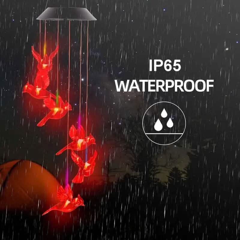 Flaming Bird Wind Chime Solar Lights