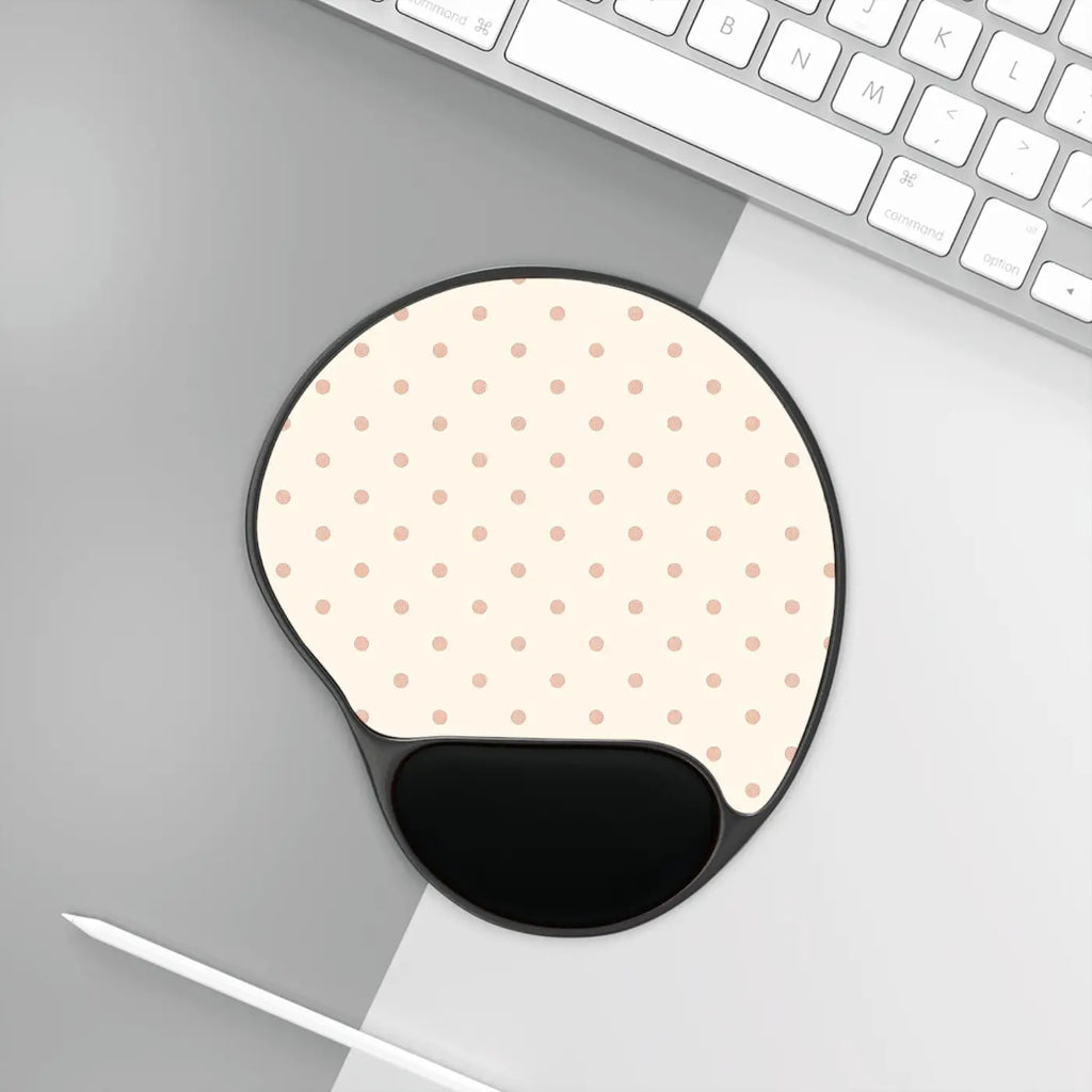 Premium Polka Dot Mouse Pad - Ergonomic Wrist Rest -
