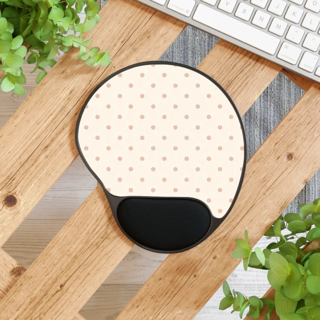 Premium Polka Dot Mouse Pad - Ergonomic Wrist Rest -