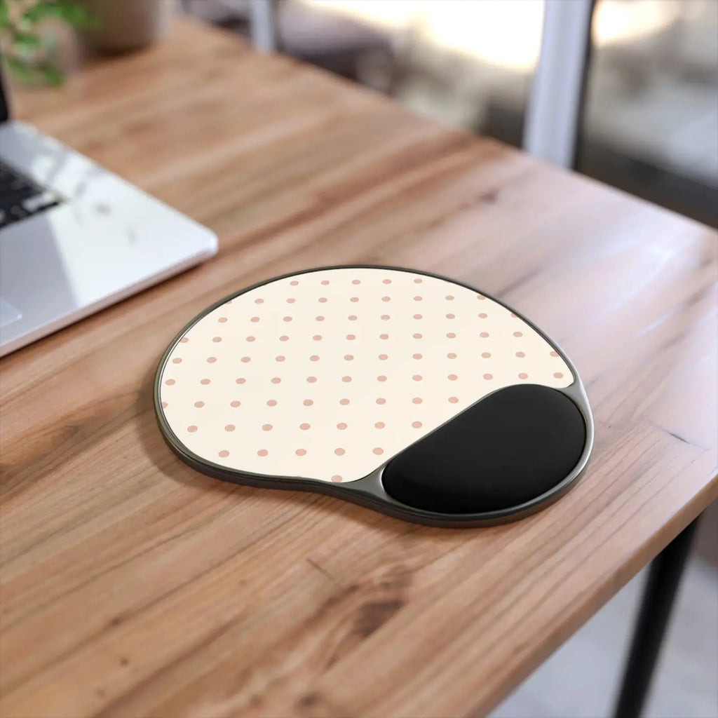 Premium Polka Dot Mouse Pad - Ergonomic Wrist Rest -